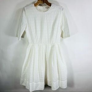 Gap Eyelet 3/4 sleeve Dress Full Skirt Sz 8